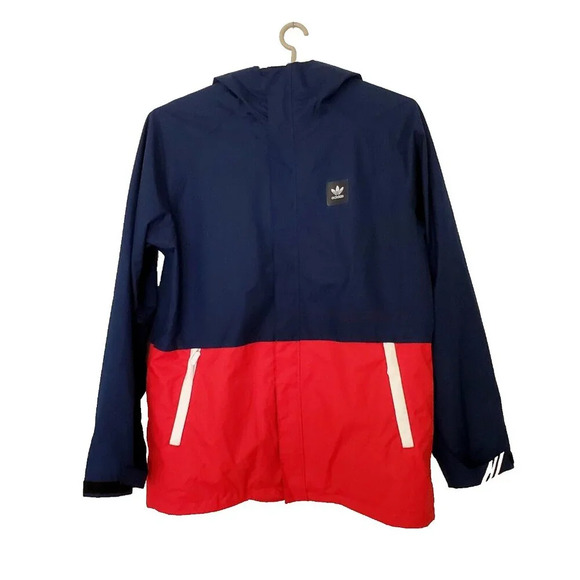 Adidas 10K Riding Jacket Mens XL Navy Red Hooded Windbreaker Snowboard Gorpcore - Picture 1 of 16